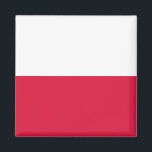 Drapeau Pologne マグネット<br><div class="desc">Drapeau de la Pologne: "Bóg,  Honor i Ojczyzna " → "Dieu,  honneur et patrie". 
Le drapeau polonais est composé de deux bandes horizontales de largeur égale. La bande supérieure est blanche et la bande inférieure est de couleur rouge.</div>