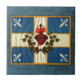 Drapeau Québec antique Carillon Sacré-Cœur タイル (正面)