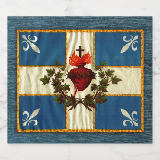 Drapeau Québec antique Carillon Sacré-Cœur ビールラベル (シングルラベル)