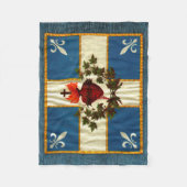 Drapeau Québec antique Carillon Sacré-Cœur フリースブランケット (正面)