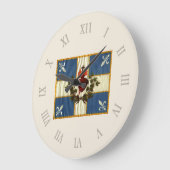 Drapeau Québec antique Carillon Sacré-Cœur ラージ壁時計 (傾斜)