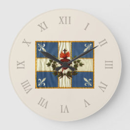 Drapeau Québec antique Carillon Sacré-Cœur ラージ壁時計