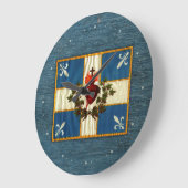 Drapeau Québec antique Carillon Sacré-Cœur ラージ壁時計 (傾斜)