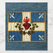 Drapeau Québec antique Carillon Sacré-Cœur ワインラベル (シングルラベル)