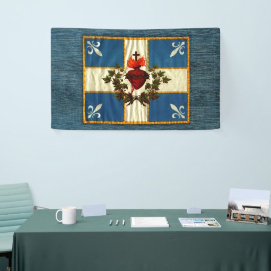 Drapeau Québec antique Carillon Sacré-Cœur 横断幕 (トレードショー)