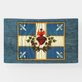 Drapeau Québec antique Carillon Sacré-Cœur 横断幕 (横)