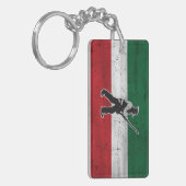 Drapeau Québec et Patriote Henri Julien érodé キーホルダー (正面左)