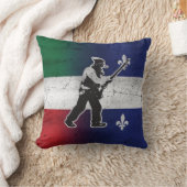 Drapeau Québec et Patriote Henri Julien érodé クッション (ブランケット)