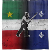 Drapeau Québec et Patriote Henri Julien érodé シャワーカーテン (正面)
