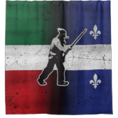 Drapeau Québec et Patriote Henri Julien érodé シャワーカーテン (正面)