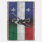 Drapeau Québec et Patriote Henri Julien érodé スローブランケット (正面縦)