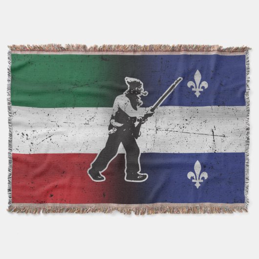 Drapeau Québec et Patriote Henri Julien érodé スローブランケット (正面)