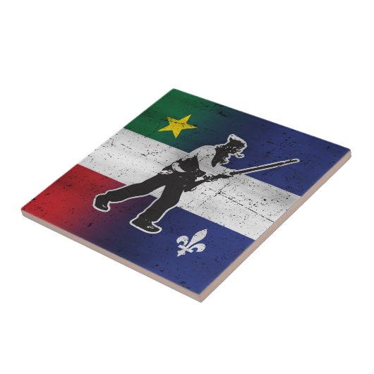 Drapeau Québec et Patriote Henri Julien érodé タイル (側面)