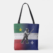 Drapeau Québec et Patriote Henri Julien érodé トートバッグ (裏面)