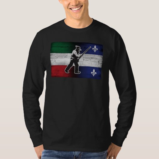 Drapeau Québec et Patriote Henri Julien érodé Tシャツ (正面)