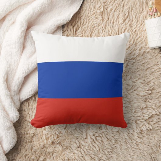 Drapeau Russie tricolore クッション (ブランケット)