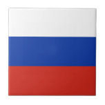 Drapeau Russie tricolore タイル<br><div class="desc">Le drapeau de la Russie est composé de trois bandes horizontales: blanche,  bleue et rouge.</div>