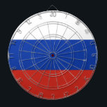 Drapeau Russie tricolore ダーツボード<br><div class="desc">Le drapeau de la Russie est composé de trois bandes horizontales: blanche, bleue et rouge.</div>