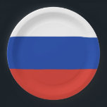 Drapeau Russie tricolore ペーパープレート<br><div class="desc">Le drapeau de la Russie est composé de trois bandes horizontales: blanche,  bleue et rouge.</div>
