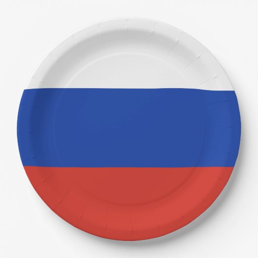 Drapeau Russie tricolore ペーパープレート (正面)
