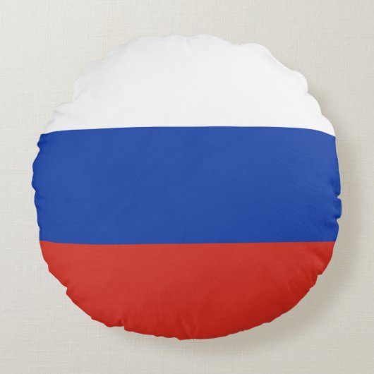 Drapeau Russie tricolore ラウンドクッション (正面)