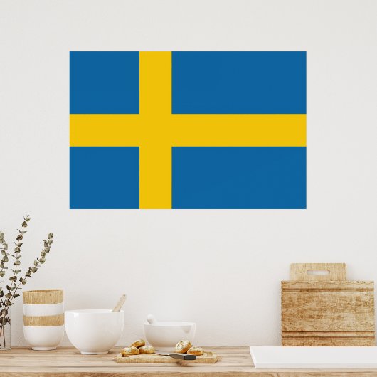 Drapeau Suède  ポスター (キッチン)