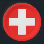Drapeau Suisse ペーパープレート<br><div class="desc">Drapeau de la Suisse: "Unus pro omnibus,  omnes pro uno" → Un pour tous,  tous pour un!</div>