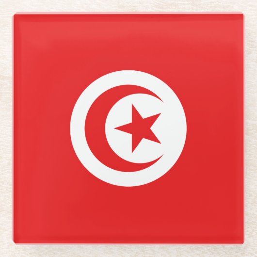 Drapeau Tunisie ガラスコースター (正面)