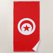 Drapeau Tunisie ビーチタオル (正面)