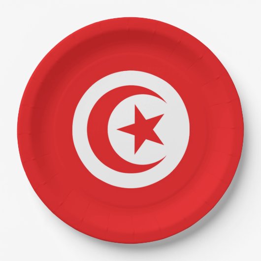 Drapeau Tunisie ペーパープレート (正面)