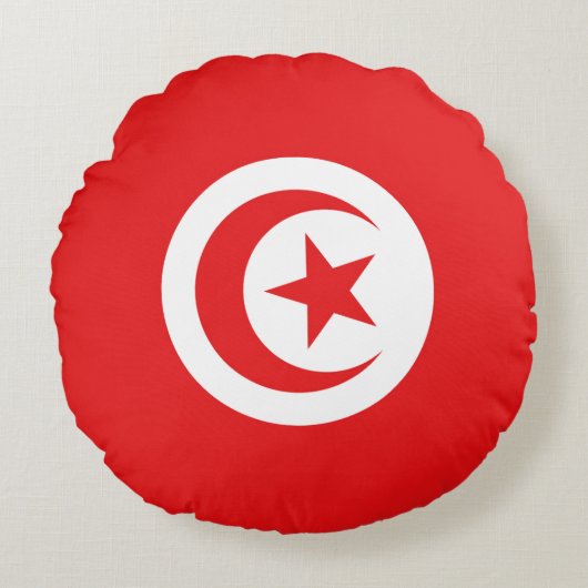 Drapeau Tunisie ラウンドクッション (正面)