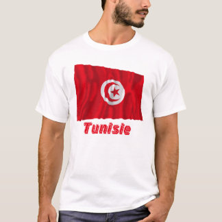 Drapeau Tunisie avec le nom enのfrançais Tシャツ