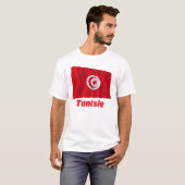 Drapeau Tunisie avec le nom enのfrançais Tシャツ (正面フル)