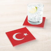 Drapeau Turquie ガラスコースター (アングル)