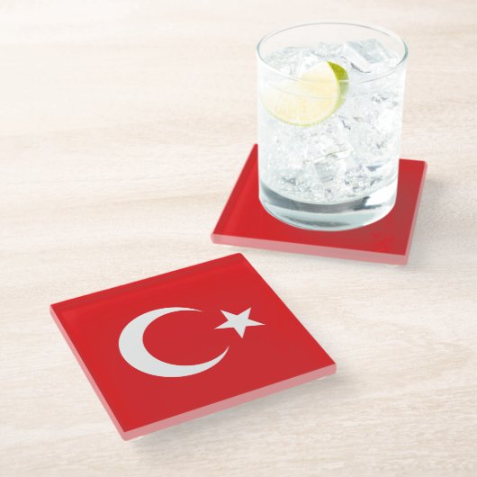 Drapeau Turquie ガラスコースター (アングル)