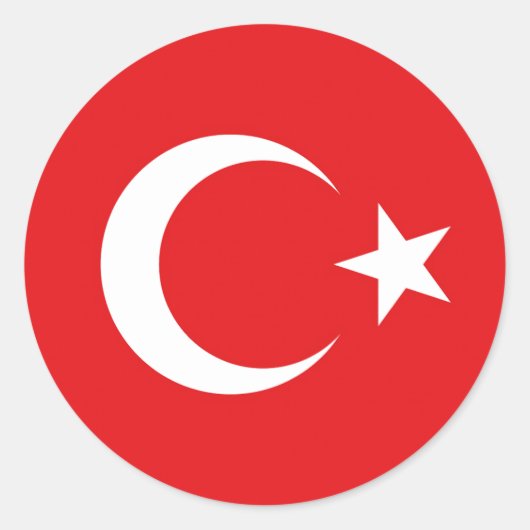 Drapeau Turquie ラウンドシール (正面)