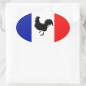 Drapeaux France love coq 楕円形シール (バッグ)