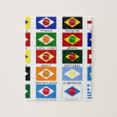 drapeaux pour la coupe du monde au brésil ジグソーパズル (縦)