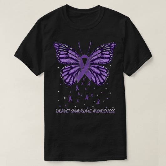 Dravet Syndrome Awareness Butterfly  Tシャツ (デザイン正面)