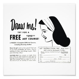 Draw Me - Vintage Art School Drawing Contest Mug フォトプリント