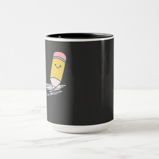 Draw Your Future – Cute Motivational Pencil Design マグカップ (中央)