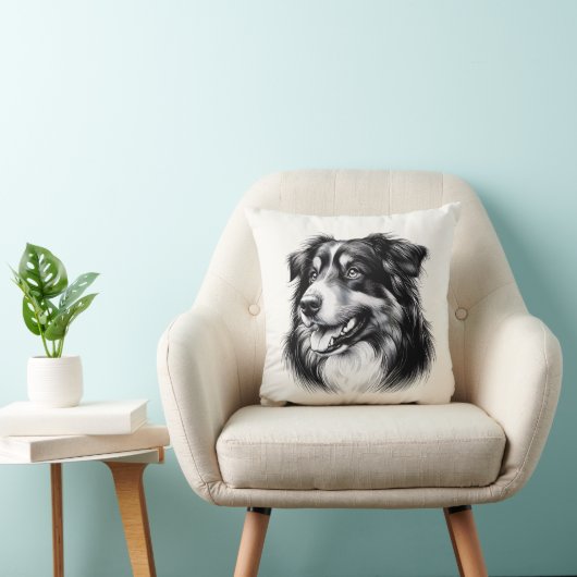 Drawing Australian Shepherd クッション (椅子)