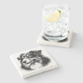 Drawing Australian Shepherd ストーンコースター (横)