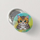 Drawing Cat 缶バッジ (正面&裏面)