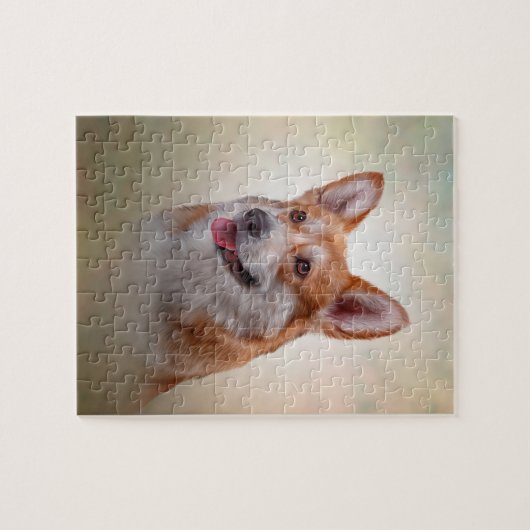 Drawing Dog breed Welsh Corgi ジグソーパズル (横)