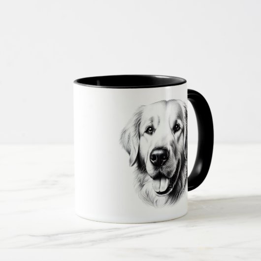 Drawing Golden Retriever マグカップ (正面右)