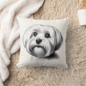 Drawing Maltese Dog クッション (ブランケット)