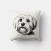Drawing Maltese Dog クッション (正面)