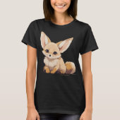Drawing of a Fennec, Desert Fox, in Cartoon style Tシャツ (正面)