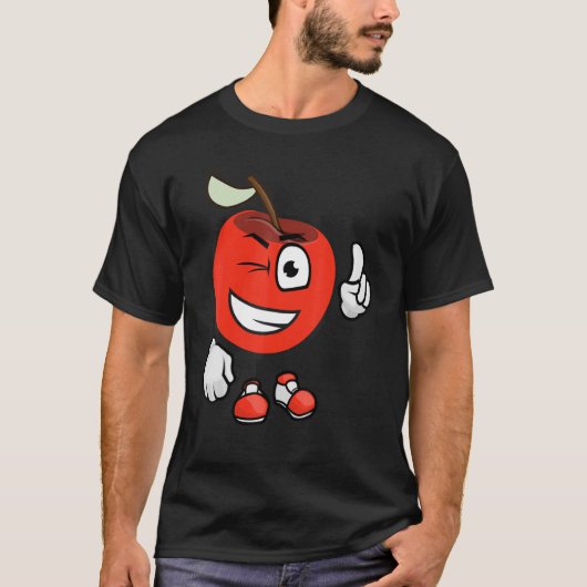 Drawing Of A Happy Apple 1 Tシャツ (正面)